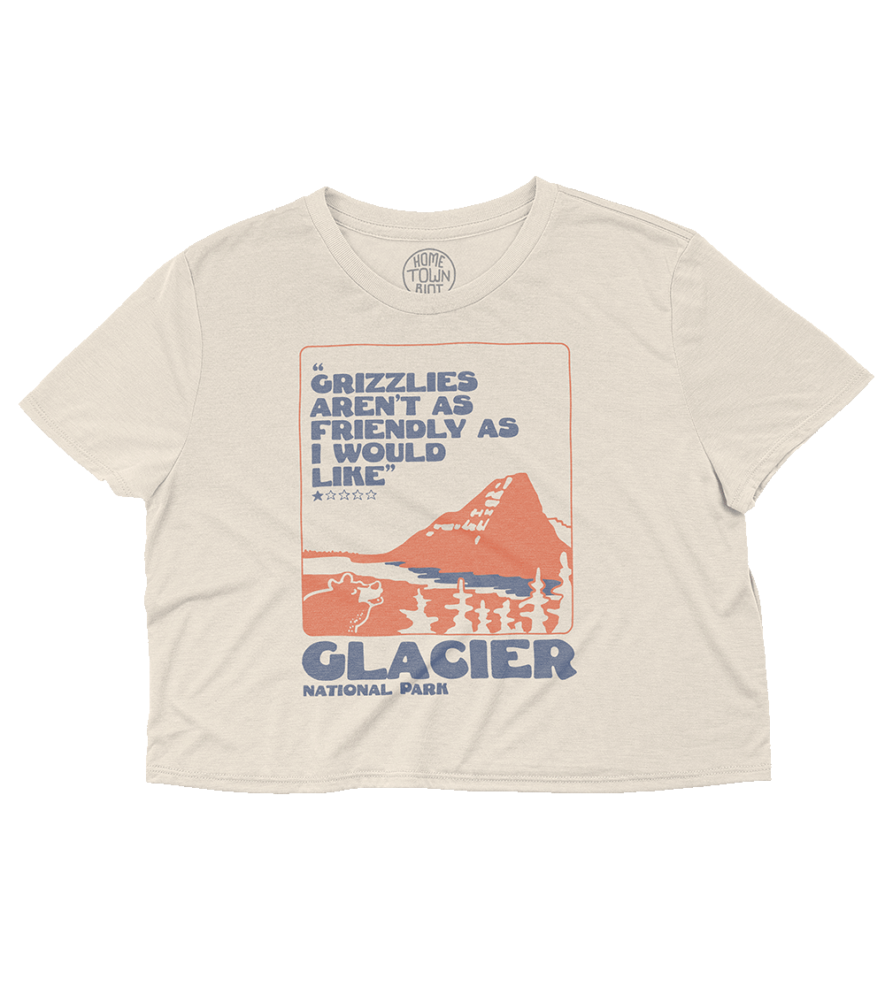 Glacier National Park 1 Star Review Crop Top