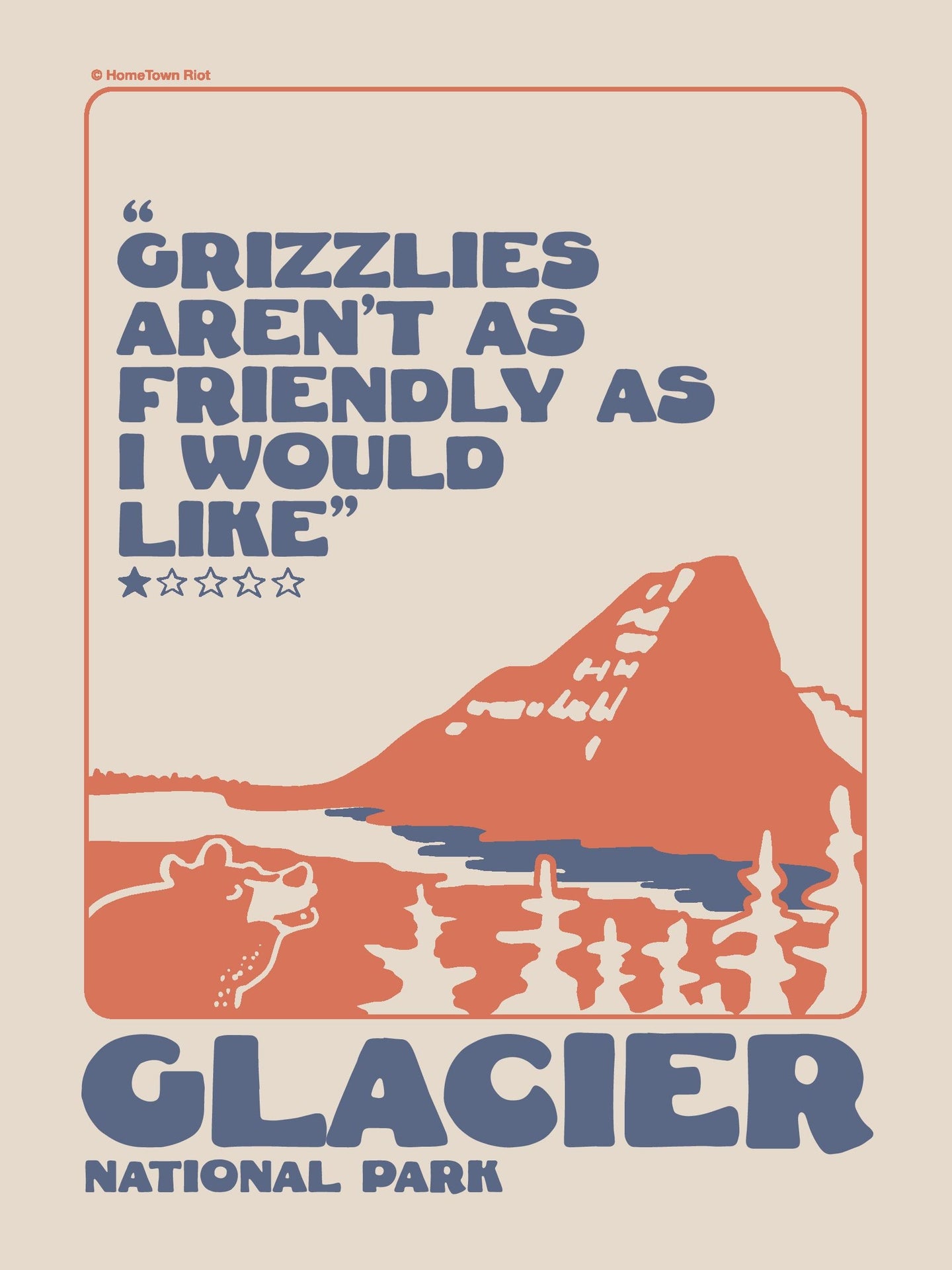 Glacier National Park 1 Star Review Print
