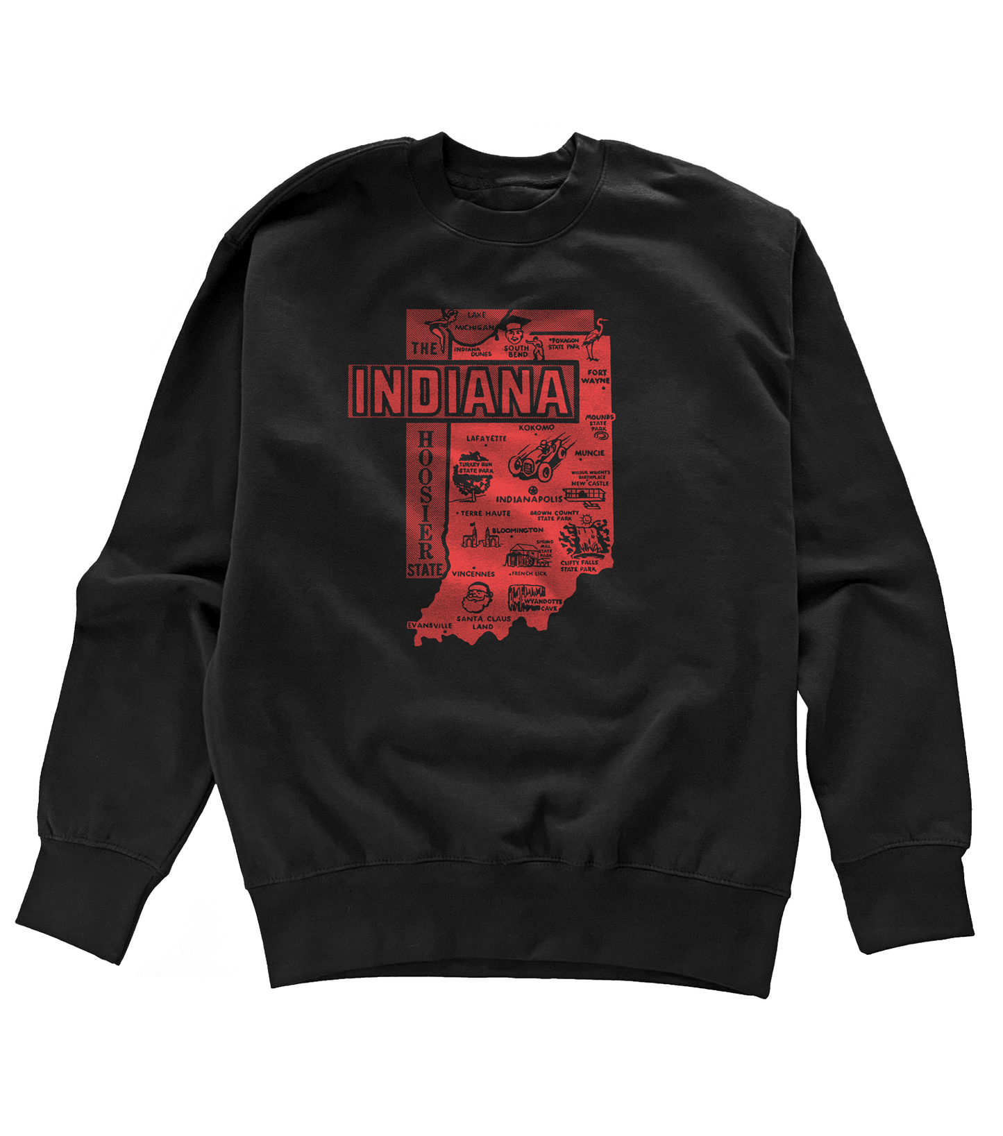 Indiana State Map Sweatshirt - HomeTownRiot
