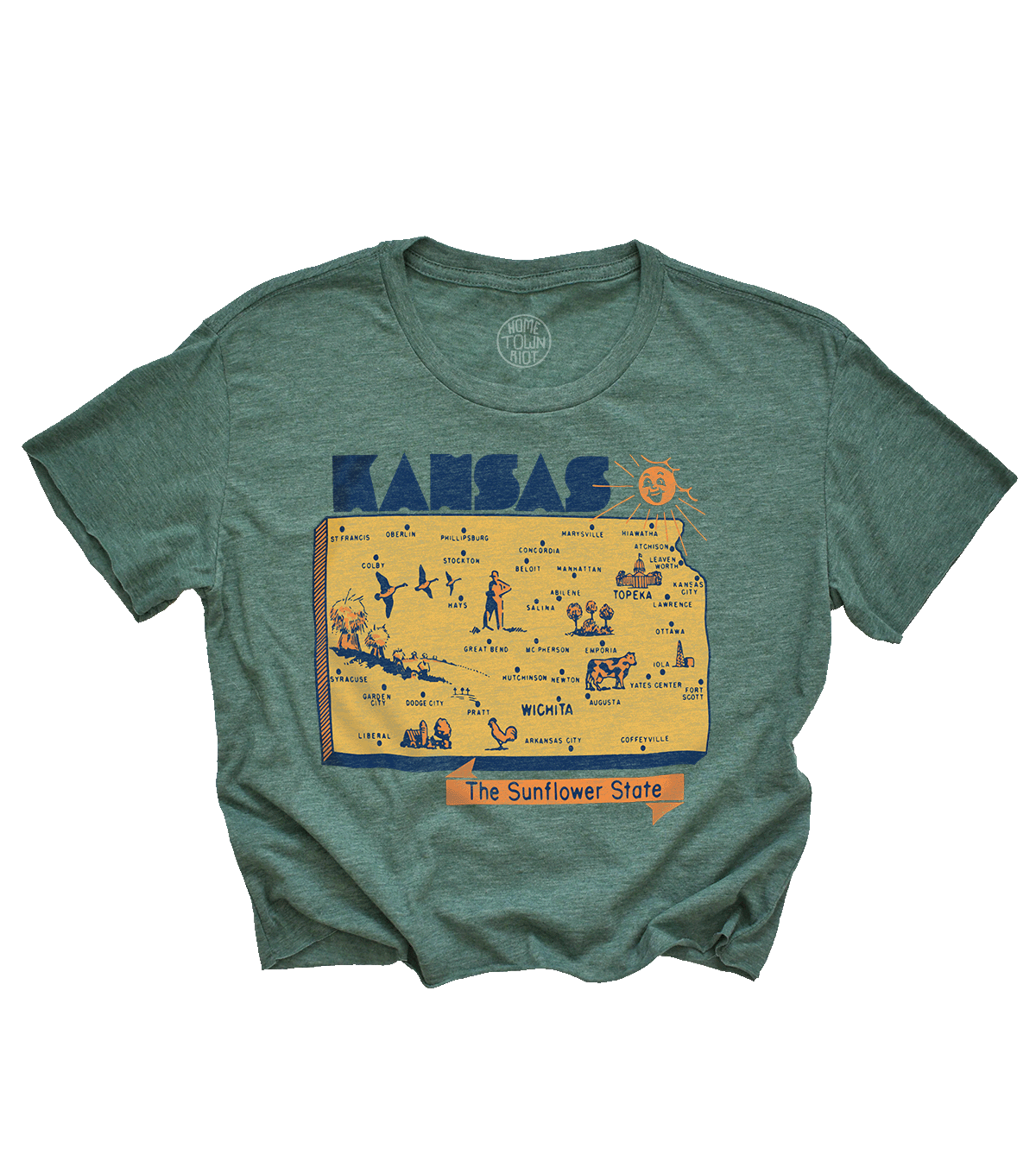 Kansas The Sunflower State Crop Top - HomeTownRiot