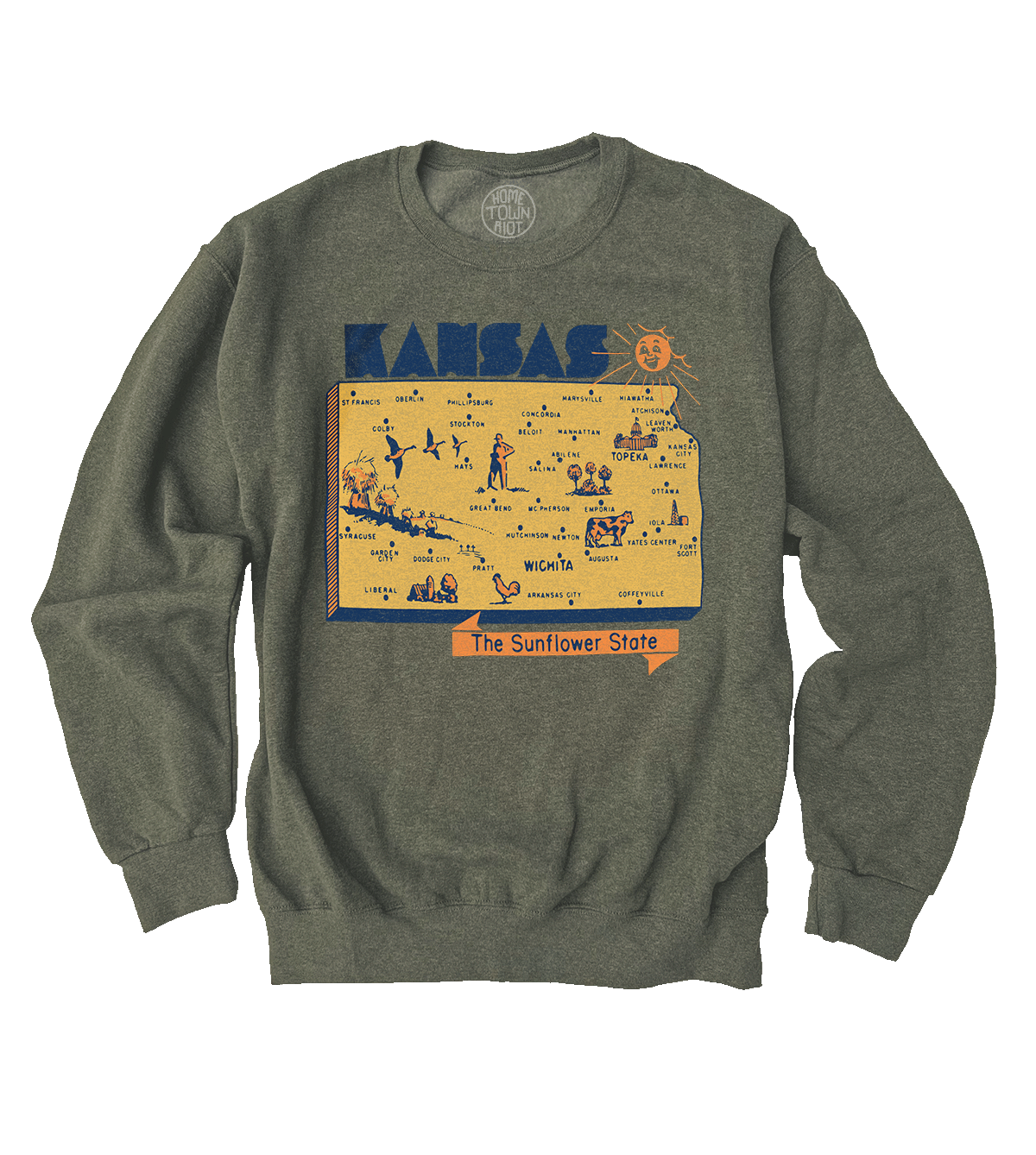Kansas The Sunflower State Sweatshirt - HomeTownRiot