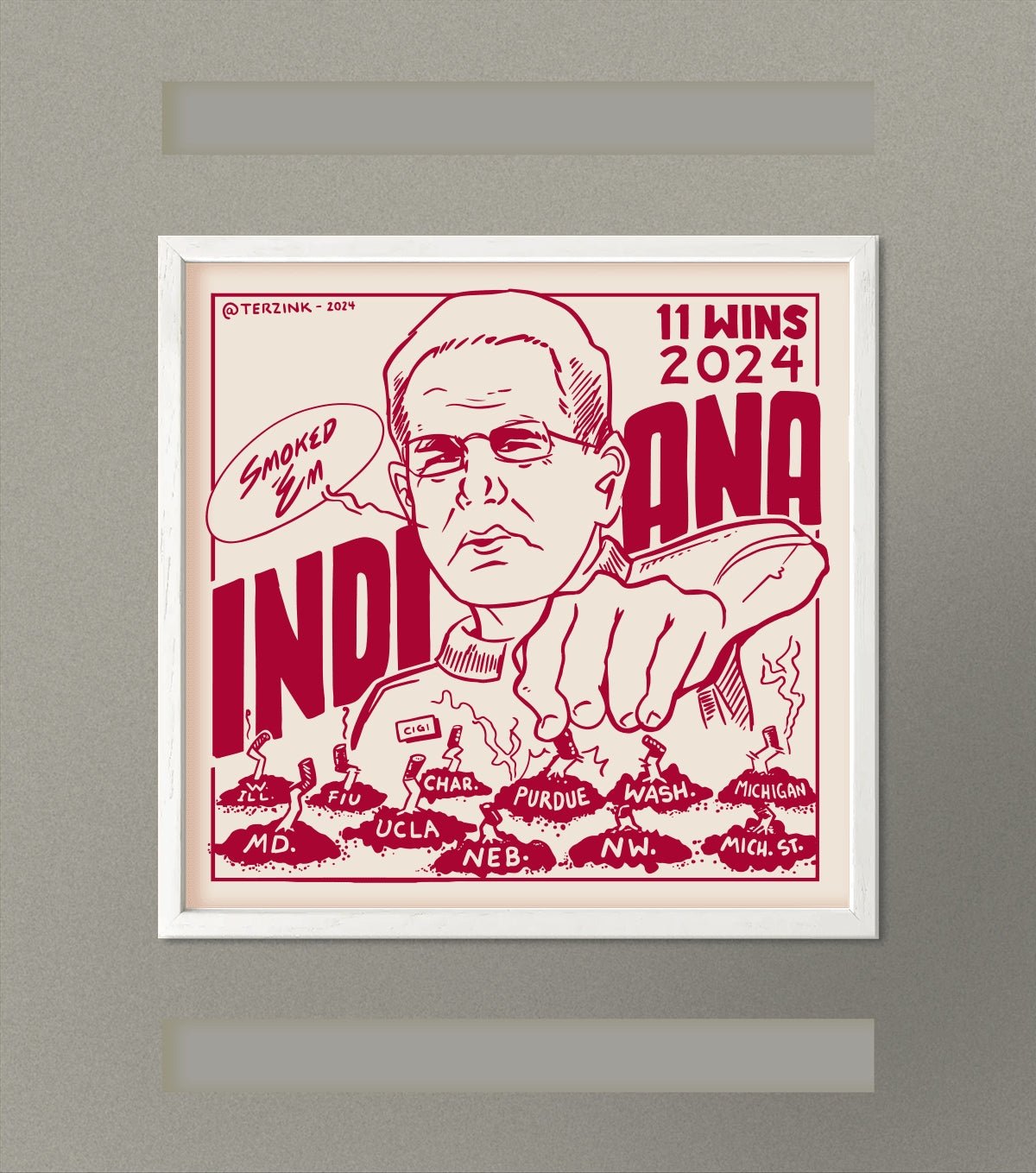 WINdiana Cigi Smokin' Football Poster - HomeTownRiot