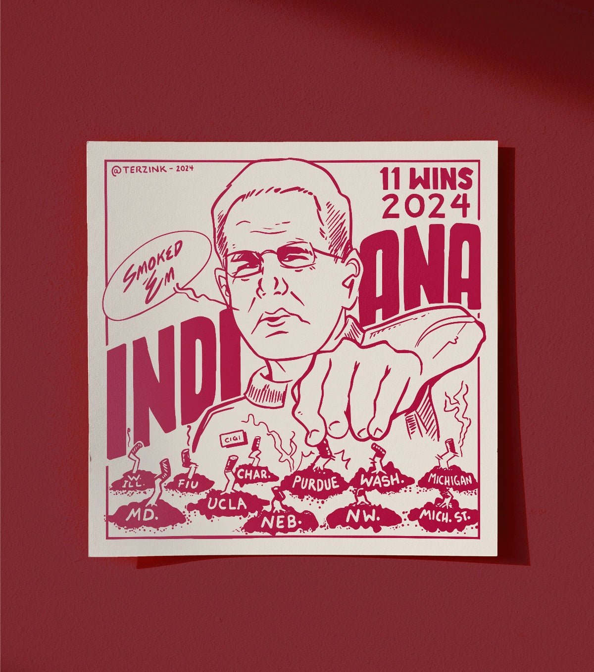 WINdiana Cigi Smokin' Football Poster - HomeTownRiot