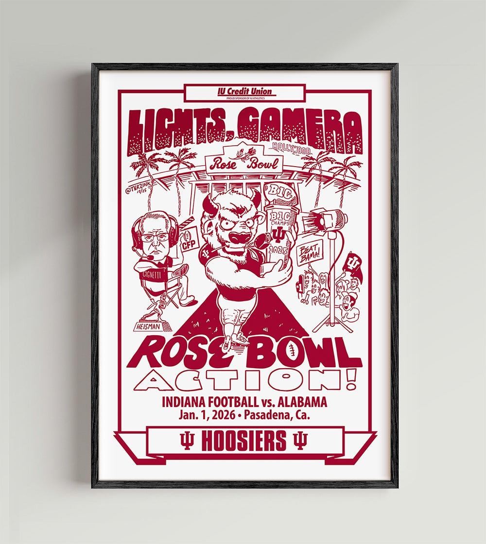 Original Indiana Football Rose Bowl Poster