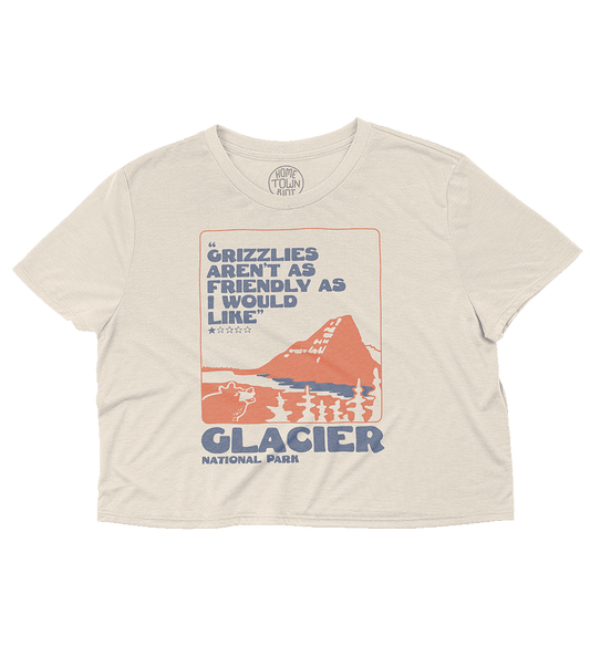 Glacier National Park 1 Star Review Crop Top
