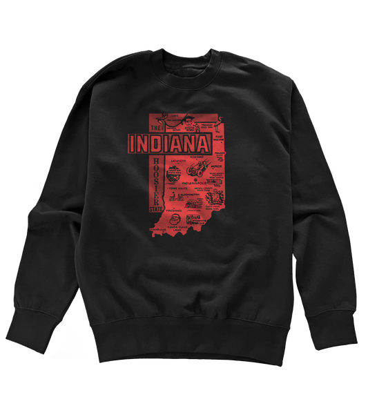 Indiana State Map Sweatshirt