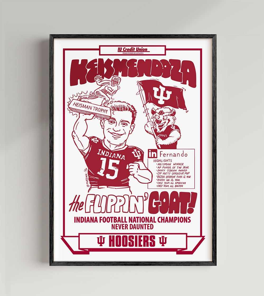Indiana National Champions The Flippin' Goat Poster